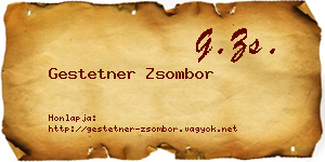 Gestetner Zsombor névjegykártya